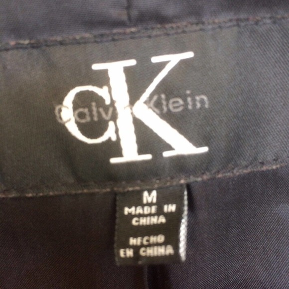 Vintage Calvin Klein Coat Wool/Cashmere Black SzM Womens Pre-Owned - Picture 3 of 8